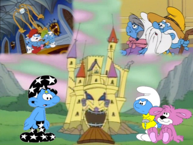 That's one crazy castle that the Smurfs are going through!