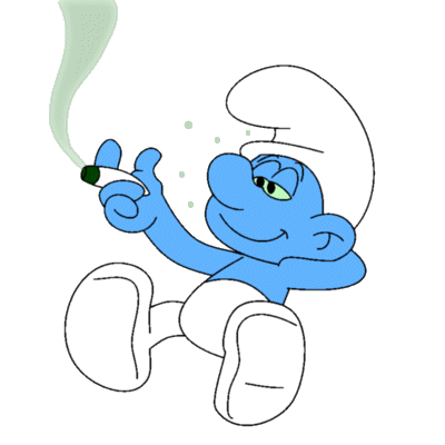 Lazy's
              feeling the buzz from his smurfnip!