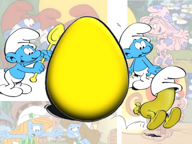 The Smurfs see that the egg is magic!