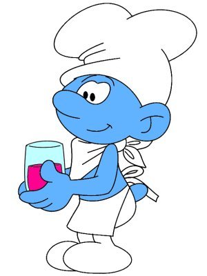 Vino with a
          glass of smurfberry juice
