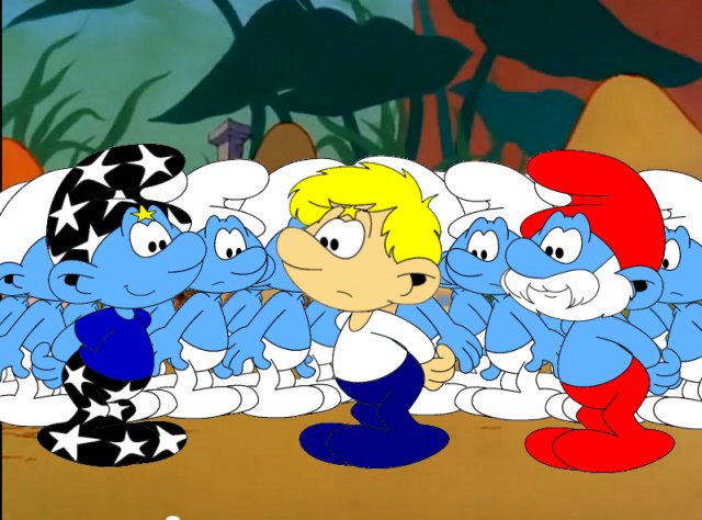 Polaris Psyche makes his first appearance
        in the Smurf Village
