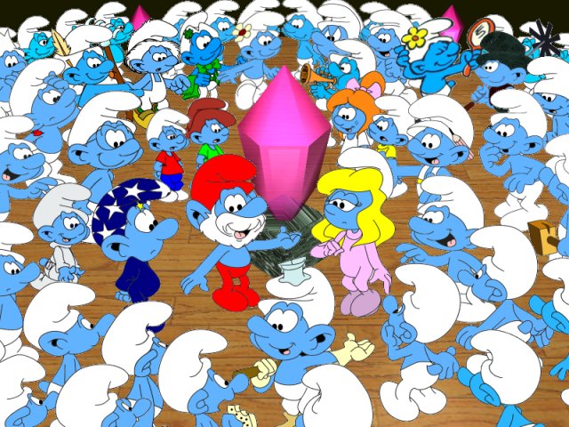 Papa Smurf introduces the Imagnarium to all his little Smurfs.