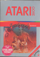 Atari 2600 Swordquest: Earthworld box design